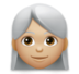 Woman: Medium-light Skin Tone, White Hair Emoji Copy Paste ― 👩🏼‍🦳 - lg