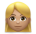 Woman: Medium Skin Tone, Blond Hair Emoji Copy Paste ― 👱🏽‍♀ - lg