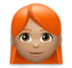 Woman: Medium Skin Tone, Red Hair Emoji Copy Paste ― 👩🏽‍🦰 - lg