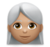 Woman: Medium Skin Tone, White Hair Emoji Copy Paste ― 👩🏽‍🦳 - lg