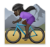 Woman Mountain Biking: Dark Skin Tone Emoji Copy Paste ― 🚵🏿‍♀ - lg