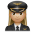 Woman Pilot: Medium-light Skin Tone Emoji Copy Paste ― 👩🏼‍✈ - lg