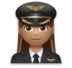 Woman Pilot: Medium Skin Tone Emoji Copy Paste ― 👩🏽‍✈ - lg