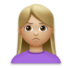 Woman Pouting: Medium-light Skin Tone Emoji Copy Paste ― 🙎🏼‍♀ - lg
