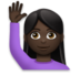 Woman Raising Hand: Dark Skin Tone Emoji Copy Paste ― 🙋🏿‍♀ - lg