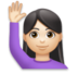 Woman Raising Hand: Light Skin Tone Emoji Copy Paste ― 🙋🏻‍♀ - lg