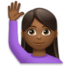 Woman Raising Hand: Medium-dark Skin Tone Emoji Copy Paste ― 🙋🏾‍♀ - lg