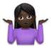 Woman Shrugging: Dark Skin Tone Emoji Copy Paste ― 🤷🏿‍♀ - lg