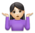 Woman Shrugging: Light Skin Tone Emoji Copy Paste ― 🤷🏻‍♀ - lg