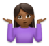 Woman Shrugging: Medium-dark Skin Tone Emoji Copy Paste ― 🤷🏾‍♀ - lg