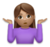 Woman Shrugging: Medium Skin Tone Emoji Copy Paste ― 🤷🏽‍♀ - lg