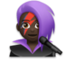 Woman Singer: Dark Skin Tone Emoji Copy Paste ― 👩🏿‍🎤 - lg