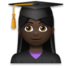 Woman Student: Dark Skin Tone Emoji Copy Paste ― 👩🏿‍🎓 - lg