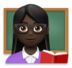 Woman Teacher: Dark Skin Tone Emoji Copy Paste ― 👩🏿‍🏫 - lg