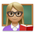 Woman Teacher: Medium-light Skin Tone Emoji Copy Paste ― 👩🏼‍🏫 - lg