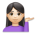 Woman Tipping Hand: Light Skin Tone Emoji Copy Paste ― 💁🏻‍♀ - lg