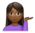 Woman Tipping Hand: Medium-dark Skin Tone Emoji Copy Paste ― 💁🏾‍♀ - lg