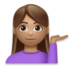 Woman Tipping Hand: Medium Skin Tone Emoji Copy Paste ― 💁🏽‍♀ - lg