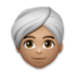 Woman Wearing Turban: Medium Skin Tone Emoji Copy Paste ― 👳🏽‍♀ - lg