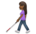 Woman With White Cane: Medium-dark Skin Tone Emoji Copy Paste ― 👩🏾‍🦯 - lg