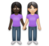Women Holding Hands: Dark Skin Tone, Light Skin Tone Emoji Copy Paste ― 👩🏿‍🤝‍👩🏻 - lg