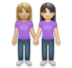 Women Holding Hands: Medium-light Skin Tone, Light Skin Tone Emoji Copy Paste ― 👩🏼‍🤝‍👩🏻 - lg