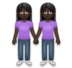 Women Holding Hands: Dark Skin Tone Emoji Copy Paste ― 👭🏿 - lg