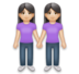 Women Holding Hands: Light Skin Tone Emoji Copy Paste ― 👭🏻 - lg