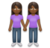 Women Holding Hands: Medium-dark Skin Tone Emoji Copy Paste ― 👭🏾 - lg