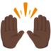 Raising Hands: Dark Skin Tone Emoji Copy Paste ― 🙌🏿 - messenger