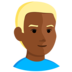 Person: Medium-dark Skin Tone, Blond Hair Emoji Copy Paste ― 👱🏾 - messenger