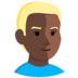 Person: Dark Skin Tone, Blond Hair Emoji Copy Paste ― 👱🏿 - messenger