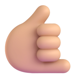 Call Me Hand: Medium-light Skin Tone Emoji Copy Paste ― 🤙🏼 - microsoft-teams-gifs