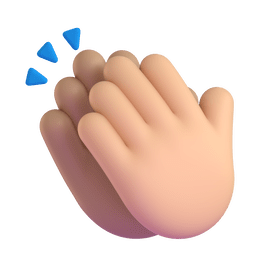 Clapping Hands: Medium-light Skin Tone Emoji Copy Paste ― 👏🏼 - microsoft-teams-gifs