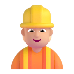 Construction Worker: Medium-light Skin Tone Emoji Copy Paste ― 👷🏼 - microsoft-teams-gifs