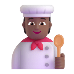 Cook: Medium-dark Skin Tone Emoji Copy Paste ― 🧑🏾‍🍳 - microsoft-teams-gifs