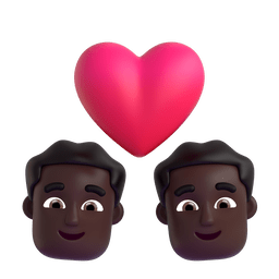 Couple With Heart: Man, Man, Dark Skin Tone Emoji Copy Paste ― 👨🏿‍❤️‍👨🏿 - microsoft-teams-gifs