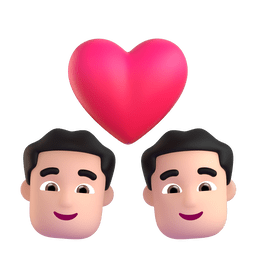 Couple With Heart: Man, Man, Light Skin Tone Emoji Copy Paste ― 👨🏻‍❤️‍👨🏻 - microsoft-teams-gifs