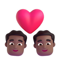 Couple With Heart: Man, Man, Medium-dark Skin Tone Emoji Copy Paste ― 👨🏾‍❤️‍👨🏾 - microsoft-teams-gifs