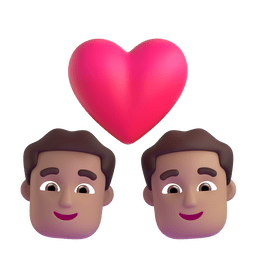 Couple With Heart: Man, Man, Medium Skin Tone Emoji Copy Paste ― 👨🏽‍❤️‍👨🏽 - microsoft-teams-gifs