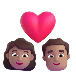 Couple With Heart: Woman, Man, Medium Skin Tone Emoji Copy Paste ― 👩🏽‍❤️‍👨🏽 - microsoft-teams-gifs