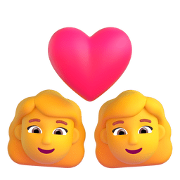 Couple With Heart: Woman, Woman Emoji Copy Paste ― 👩‍❤️‍👩 - microsoft-teams-gifs