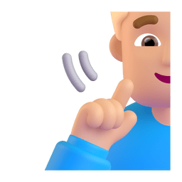 Deaf Man: Medium-light Skin Tone Emoji Copy Paste ― 🧏🏼‍♂ - microsoft-teams-gifs