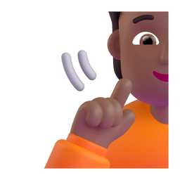 Deaf Person: Medium-dark Skin Tone Emoji Copy Paste ― 🧏🏾 - microsoft-teams-gifs