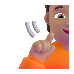 Deaf Person: Medium Skin Tone Emoji Copy Paste ― 🧏🏽 - microsoft-teams-gifs