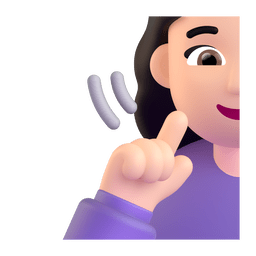 Deaf Woman: Light Skin Tone Emoji Copy Paste ― 🧏🏻‍♀ - microsoft-teams-gifs