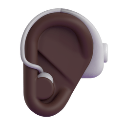 Ear With Hearing Aid: Dark Skin Tone Emoji Copy Paste ― 🦻🏿 - microsoft-teams-gifs