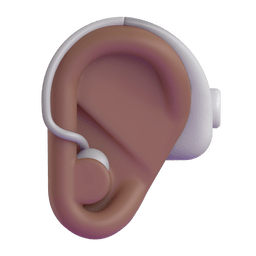 Ear With Hearing Aid: Medium-dark Skin Tone Emoji Copy Paste ― 🦻🏾 - microsoft-teams-gifs