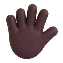 Hand With Fingers Splayed: Dark Skin Tone Emoji Copy Paste ― 🖐🏿 - microsoft-teams-gifs