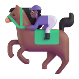 Horse Racing: Medium-dark Skin Tone Emoji Copy Paste ― 🏇🏾 - microsoft-teams-gifs